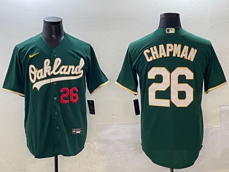 Men Oakland Athletics #26 Chapman Green Game 2025 Nike MLB Jersey style 4